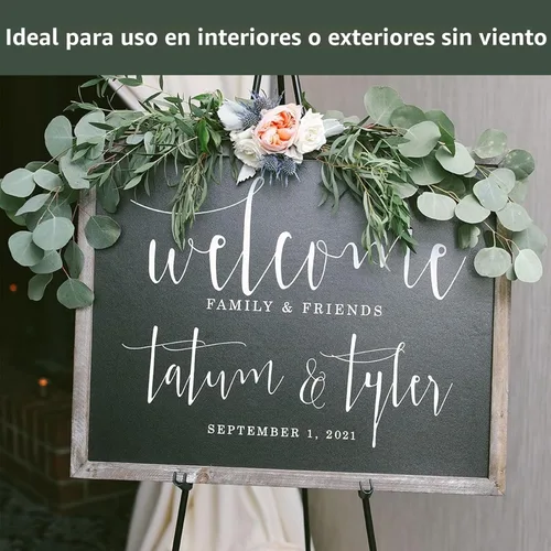 Miniatura 2 de DANMO Soporte de caballete para cartel de boda de 63 pulgadas, caballete de exhibición instantánea para piso, caballete de arte de metal ajustable