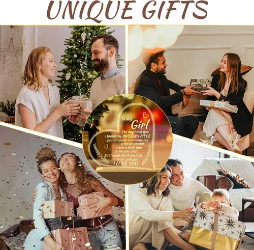 Miniatura 8 de Regalos románticos para novia, para mi novia, luz nocturna grabada, regalos "I Love You" para ella, lindos regalos de aniversario de cumpleaños