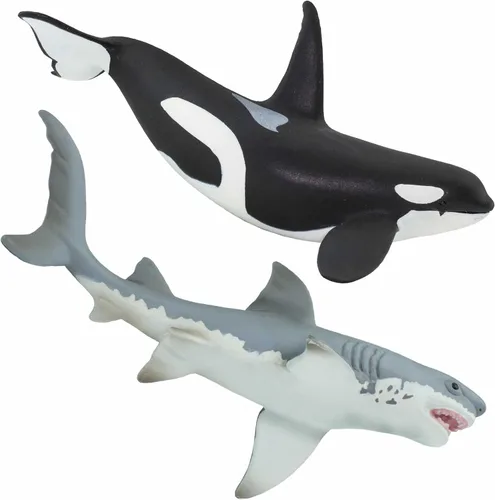 Miniatura 5 de Safari Ltd. Juego de juguetes de animales marinos - Figuras de gran blanco, delfín, tortuga, pulpo y orca - Set de juego para niños, niñas y niños