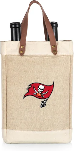 Miniatura 20 de PICNIC TIME NFL Pinot - Jute 2 Bottle Insulated Wine Bag - Wine Tote Bag - Wine Gift Bag, (Beige)