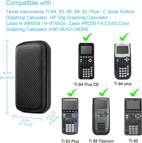 Miniatura 2 de FINTIE Calculadora gráfica Estuche de transporte para TI-84 Plus CE, caja protectora a prueba de golpes EVA dura para TI-83 Plus CE/Casio fx-9750GII