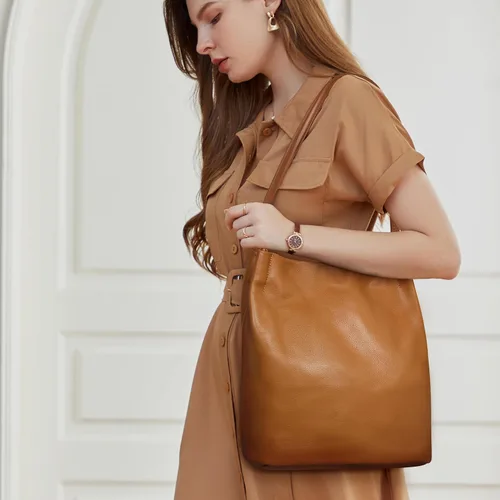 Miniatura 2 de Iswee - Bolsos de cuero genuino, diseño de hombro Hobo, bolsos para mujer