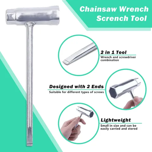 Miniatura 4 de Adefol Llave de motosierra de 0.512 x 0.748 in con 6 tuercas de barra para Stihl 017 018 019 020 021 023 024 025 026 028 034 Piezas de repuesto