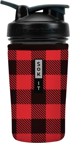 Miniatura 25 de Sok It BotlSok Botella Mezcladora de Proteínas con Funda Aislante de Neopreno (Floral Abstracto, Se Ajusta a Mezcladoras de 24oz)