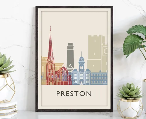 Miniatura 11 de Póster de ilustración de Albuquerque, póster de horizonte de Albuquerque, impresión de paisaje urbano y monumento, ilustración de arte de pared