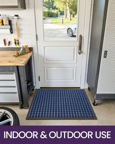 Miniatura 9 de DEXI Tapete para puerta delantera, entrada exterior, 2 x 3 pies, tapete de goma resistente, tapete de bienvenida antideslizante