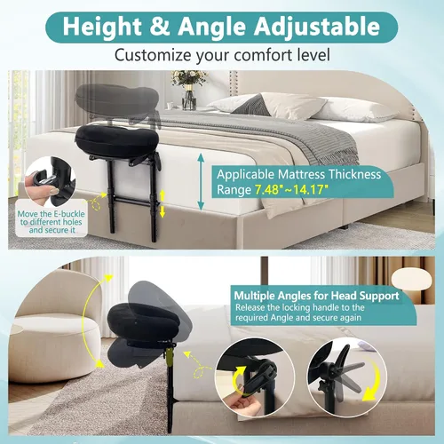 Miniatura 4 de Kit de masaje para la parte superior del colchón, almohada facial para reposacabezas de masaje para colchón de cama, soporte para cabezal de masaje