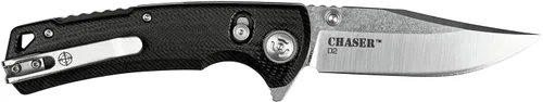 Miniatura 3 de Elite Tactical - Cuchillo plegable manual con D.L.M. - Chaser - Hoja de punta de clip con acabado satinado, acero D2, pivote de rodamiento de bolas