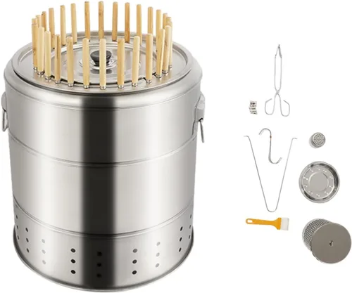 Miniatura 10 de Parrilla de carbón portátil, parrilla de acero inoxidable con accesorios para parrilla, cocina envolvente de 360° para colgar kebabs, ideal