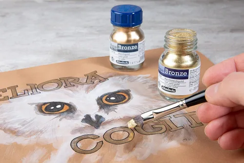 Miniatura 6 de Schmincke - Aqua-Bronze, oro pálido rico, 20 ml, 15 812 032, efectos metálicos brillantes en pinturas gouache y acuarela, papel, cartón, tabla