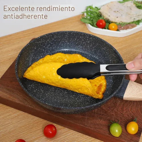 Miniatura 4 de Juego de utensilios de cocina de cerámica 15PCS ollas y sartenes antiadherentes (negro15)