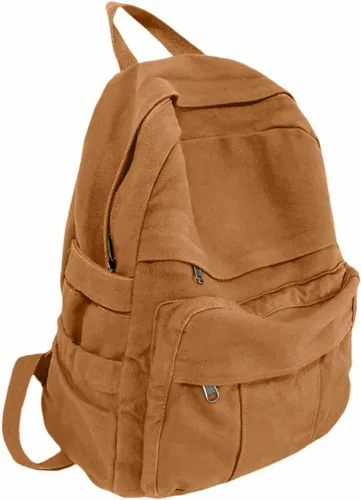 Miniatura 11 de Mochila de lona para mujer, mochila estética retro, mochila básica para estudiantes de secundaria/universidad, bolsa de viaje para laptop, Negro
