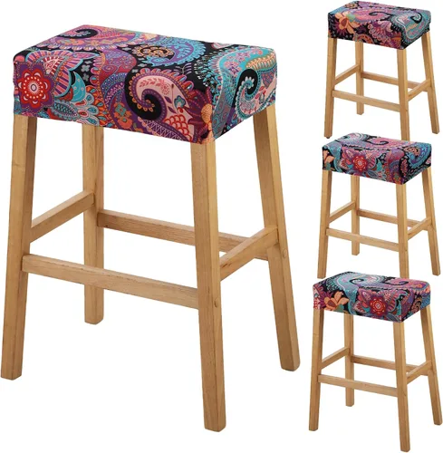 Miniatura 70 de YISUN Fundas de taburete rectangulares, paquete de 2 fundas elásticas impermeables para asiento de silla de montar, taburetes de bar, sillas de bar