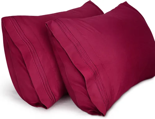 Miniatura 14 de Lirex Fundas de almohada (paquete de 2), fundas de almohada de microfibra cepillada suave de 1800 hilos, lavables a máquina, sin arrugas, Gris
