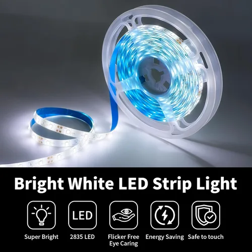Miniatura 2 de Resistente al agua IP65, tira de luz LED flexible impermeable de 12 V, tiras de luz LED cortables de 16.4 pies, 300 unidades de cadena de Blanco
