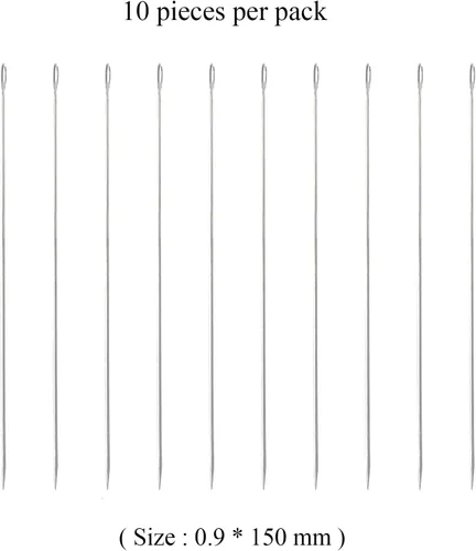 Miniatura 31 de 10 agujas Lei para fabricación de Leis, aguja de costura de ojos grandes de 4.7 pulgadas para manualidades, aguja larga de Lei para hacer flores
