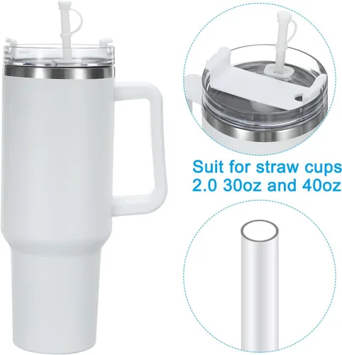 Miniatura 6 de PATIKIL Tapón de silicona para popote 2.0 de 40 onzas/30 onzas, juego de 9 accesorios para vasos que incluye 3 tapas para pajilla, 3 tapones