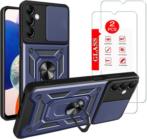 Miniatura 9 de Funda para Samsung Galaxy A14 5G con [2 unidades] protector de pantalla, para Galaxy A14 4G, funda protectora de doble capa resistente para teléfono