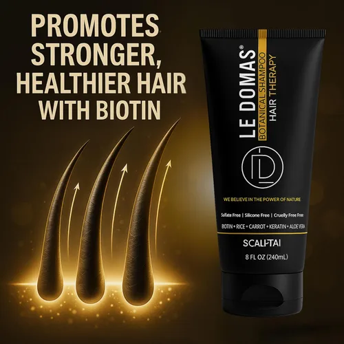 Miniatura 5 de Le Modas Champú botánico para el crecimiento del cabello, champú natural sin sulfato con aloe vera y arroz, anticaspa y apoyo contra la pérdida