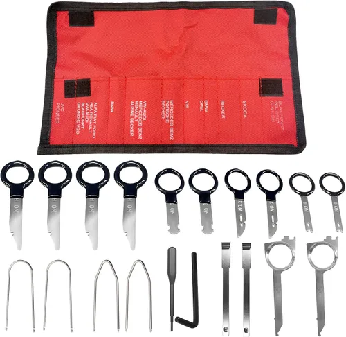 Kit de herramientas de extracción de radio de 20 piezas, reproductor de CD estéreo profesional, kit de herramientas de extracción de radio, juego de