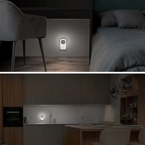 Miniatura 7 de Luces nocturnas enchufables, paquete de 2, luz nocturna LED con sensor para niños, bebé, baño, escalera, pasillo, color blanco frío