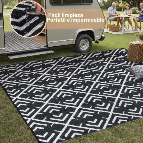 Miniatura 5 de HUGEAR Alfombras para exteriores, gran alfombra impermeable para exteriores, reversible, portátil, de plástico, para caravana, cubierta, camping