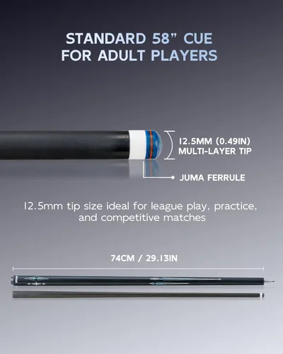 Miniatura 3 de CRICAL Palo de taco de billar de fibra de carbono de 58 pulgadas, palos profesionales de baja desviación para piscina con junta de 3/8 x 8 pines