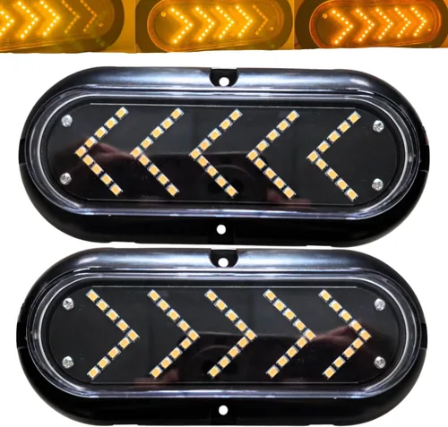 Miniatura 8 de Luz trasera de remolque de 6 pulgadas, color ámbar, 45 LED, secuencial, con flecha secuencial, para remolque, luces indicadoras de señal ovalada