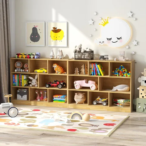 Miniatura 2 de Costzon Estantería de 3 estantes para niños, organizador de almacenamiento de juguetes de madera para libros y juguetes, estantería Montessori