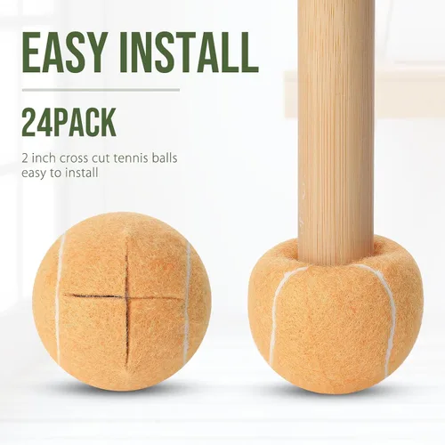 Miniatura 2 de 24 pelotas de tenis precortadas para patas de muebles y sillas de protección del suelo, escritorios, pelotas de tenis para sillas, pies, fundas