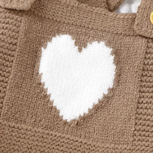 Miniatura 4 de JNBLDA Suéter de punto para bebés y niñas, para recién nacidos, enterizo para bebé, overol para bebé, estampado de amor, ropa linda