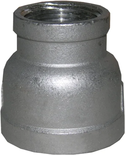 LASCO 32-2805 Rosca de tubo macho de 1/2 pulgada por 3/8 pulgadas Rosca de tubo hembra Tipo 304 Reductor de campana de acero inoxidable