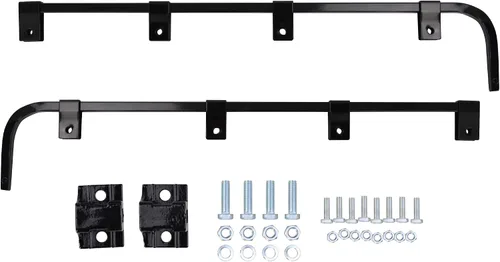 Miniatura 2 de TBOZZ Soporte de colgador de guardabarros de recubrimiento electrónico negro con herrajes, vendido por pares