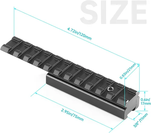 Miniatura 5 de Bontok 11mm Dovetail to 21mm Upgraded Build-in Locking Screws Picatinny Rail Low Profile Scope Mount Converter Base 3/8" to 7/8" Converter