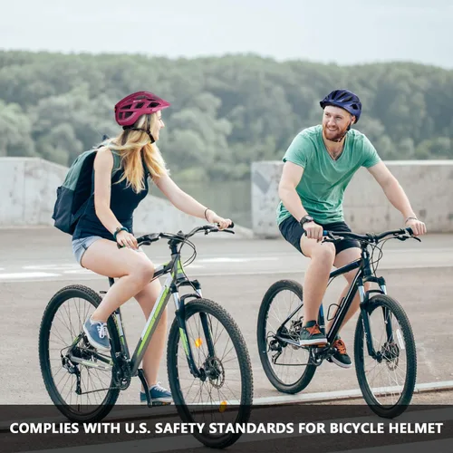 Miniatura 7 de Casco de bicicleta para adultos, hombres y mujeres, con luz - Casco de bicicleta de montaña y carretera con almohadillas de repuesto y visera AZUL