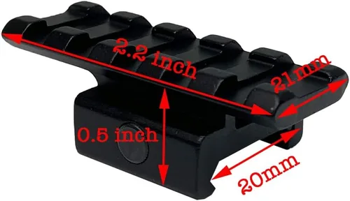 Miniatura 2 de FSI 1"/0.83"/0.5" Montaje en elevador 5 ranuras transparente Weaver/Picatinny Rail Mount