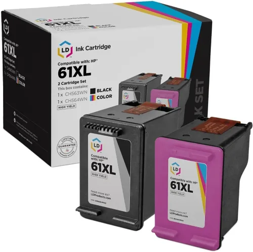 LD Productos Cartuchos de tinta remanufacturados Reemplazos para HP 61XL Alto Rendimiento (1 Negro, 1 Color, 2) Compatible con DeskJet: 2514 3000