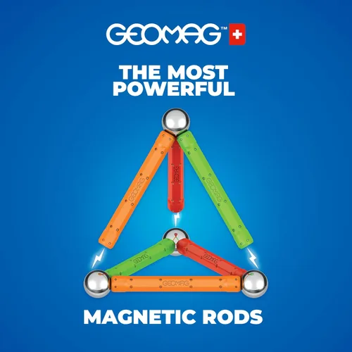 Miniatura 8 de Geomag Supercolor Juguetes Magnéticos para Niños de 5+ Años, 35 Piezas de Imanes Educativos STEM para Niños - Bloques Magnéticos Hechos en Suiza