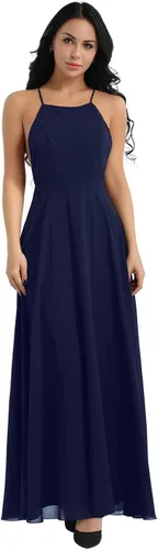 Miniatura 3 de YiZYiF - Vestido de fiesta de gasa para mujer sin espalda