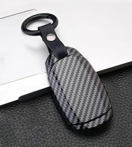 Miniatura 6 de Funda para llavero compatible con Hyundai Elantra GT I30 IG IX35 Kona Santa Fe Solaris 5 botones sin llave para control remoto con diseño de fibra
