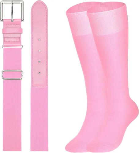 Miniatura 18 de XZQTIVE Conjunto combinado de calcetines de béisbol y softbol y cinturón de béisbol y sóftbol, calcetines de fútbol hasta la rodilla para niños