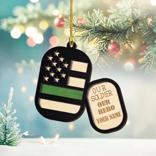 Miniatura 27 de Adornos de Navidad del ejército estadounidense, adorno de veterano para hombres y mujeres, adornos patrióticos para decoración de árbol de Navidad