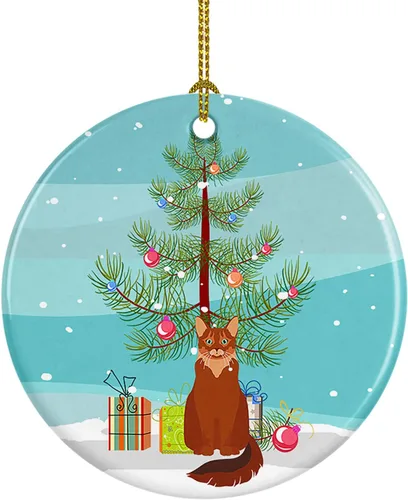 Miniatura 109 de Caroline's Treasures Adorno de cerámica con texto en inglés "Merry Christmas" para colgar en el árbol de Navidad, decoración para el hogar, Navidad