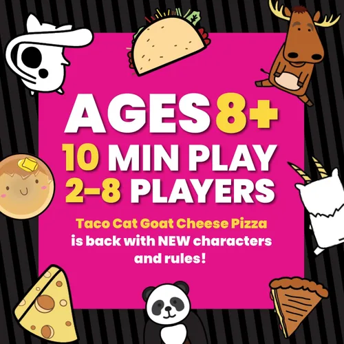 Miniatura 4 de Taco Cat Goat Cheese Pizza On The Flip Side Juego Divertido Independiente de Expansión para la Noche de Juegos Familiares Rondas Fáciles de 15