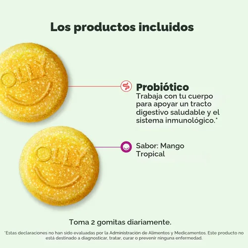Miniatura 2 de OLLY Gomitas probióticas, 1 mil millones de unidades formadoras de colonias, que apoyan al sistema inmune y digestivo, suplemento probiótico