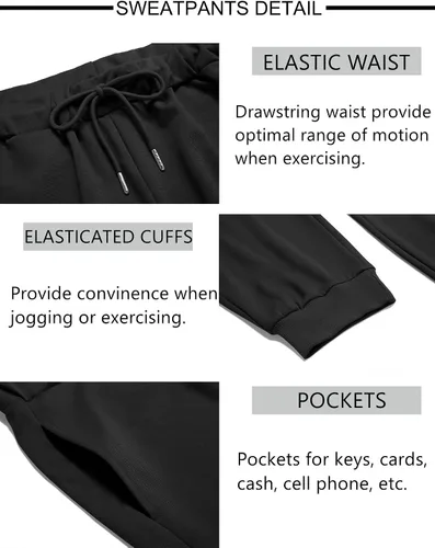 Miniatura 5 de COOFANDY Conjunto deportivo de 2 piezas de manga larga para hombre, conjunto casual con capucha