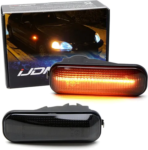 Miniatura 10 de iJDMTOY JDM-Spec - Luces de marca lateral de parachoques delantero con lentes ámbar semitransparentes y LED completos con cables de conexión
