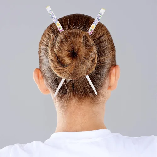 Miniatura 2 de Palillos florales para el cabello, paquete de 2, color blanco
