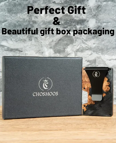 Miniatura 6 de Chosmoos - Cartera minimalista para hombre con clip para dinero, ligera y delgada