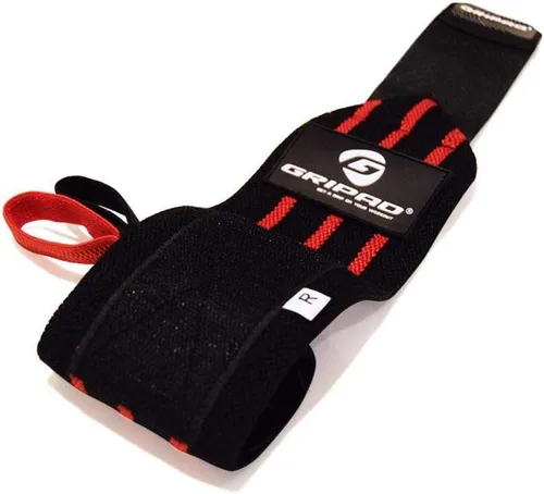 Miniatura 6 de Gripad Muñequeras de soporte para levantamiento de pesas de 12 x 3 pulgadas, muñequeras fuertes, 2 trabillas para el pulgar, ideal para Negro/Blanco